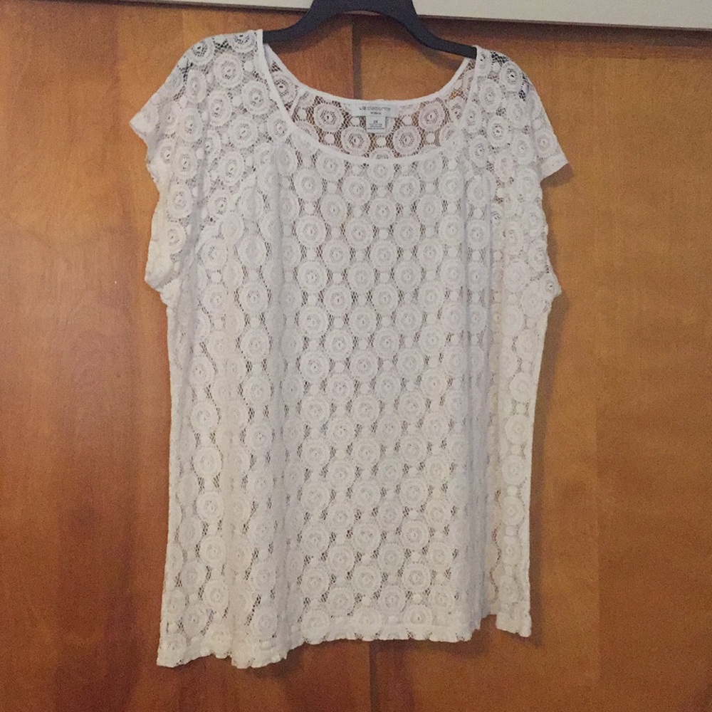 Liz Claiborne white lacy top